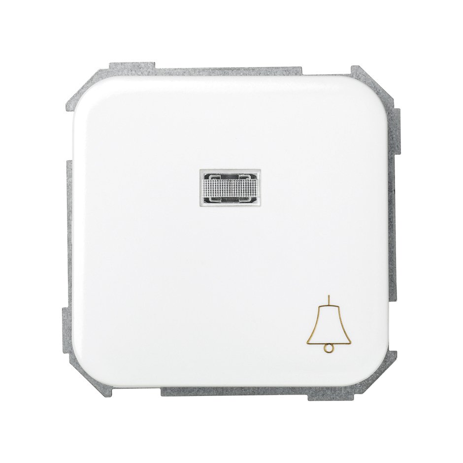 Botão com gravação de campainha 10 A 250V~, luz incorporada e sistema de ligação rápida branco Simon 31