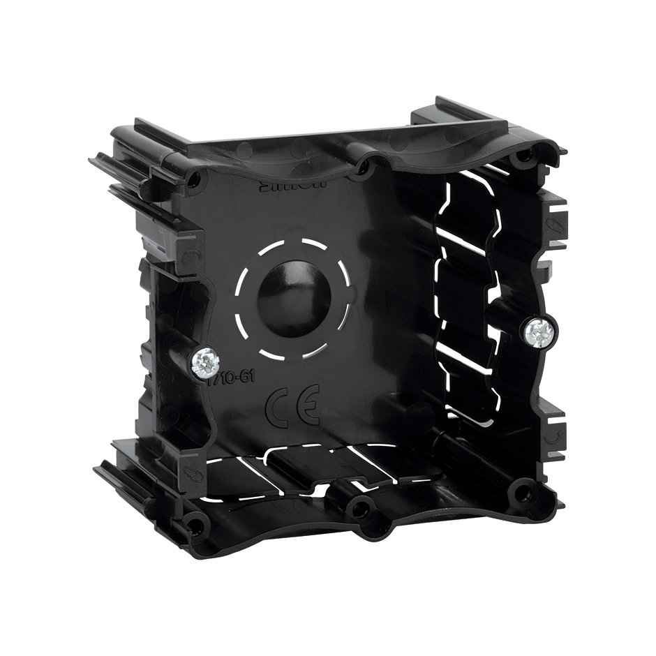 Flush-mount box for 1 element linkable with side wall suitable for masonry partition wall