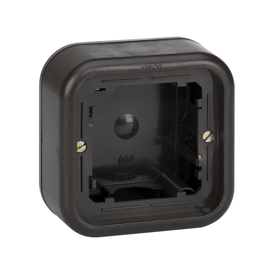 Low surface-mount box for 1 element brown Simon 31