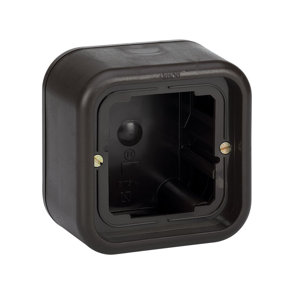 High surface-mount box for 1 element brown Simon 31