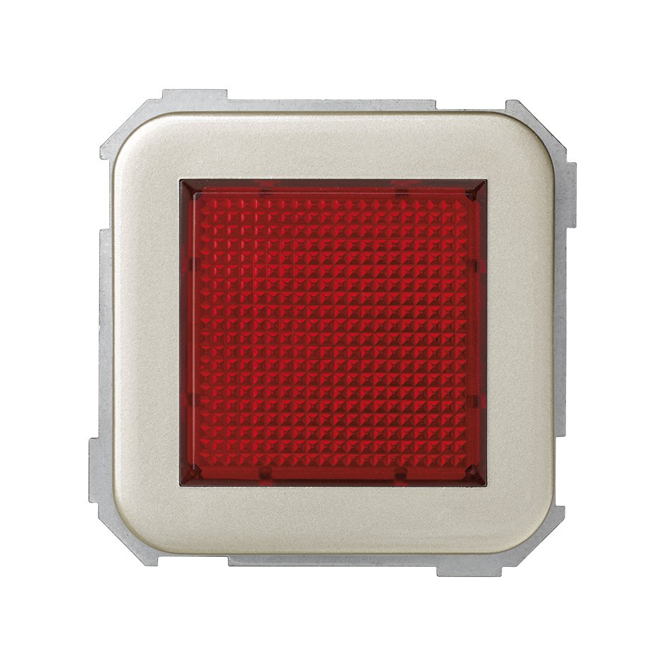 Signal light with E10 miniature screw champagne and diffuser cover red Simon 31