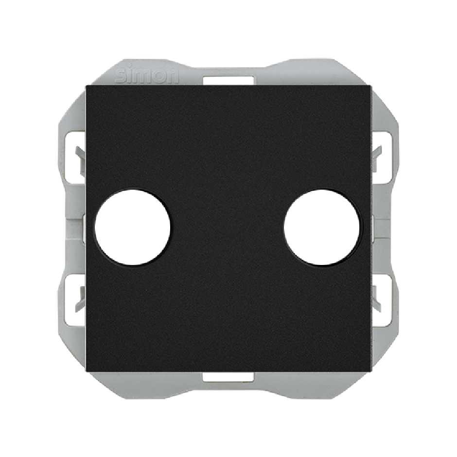 Cover for R-TV+SAT signal socket outlet matt black Simon 270