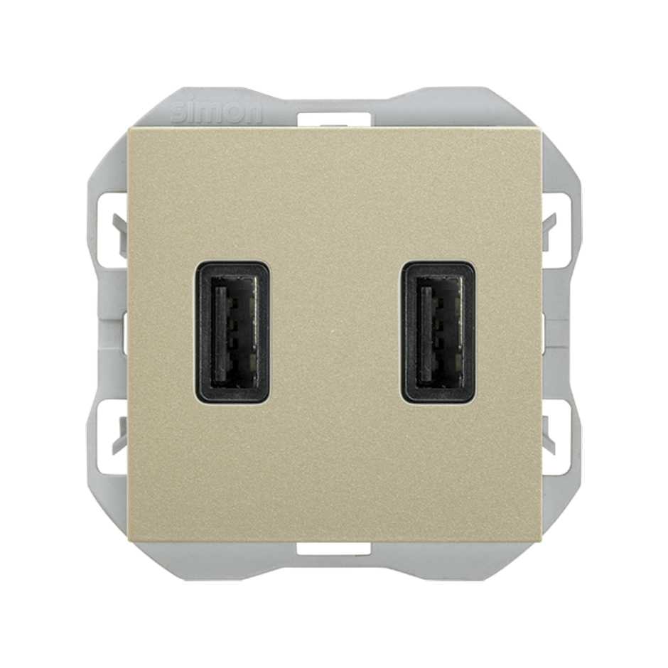 Cargador USB doble 3,1A con smartcharge tipo A cava Simon 270