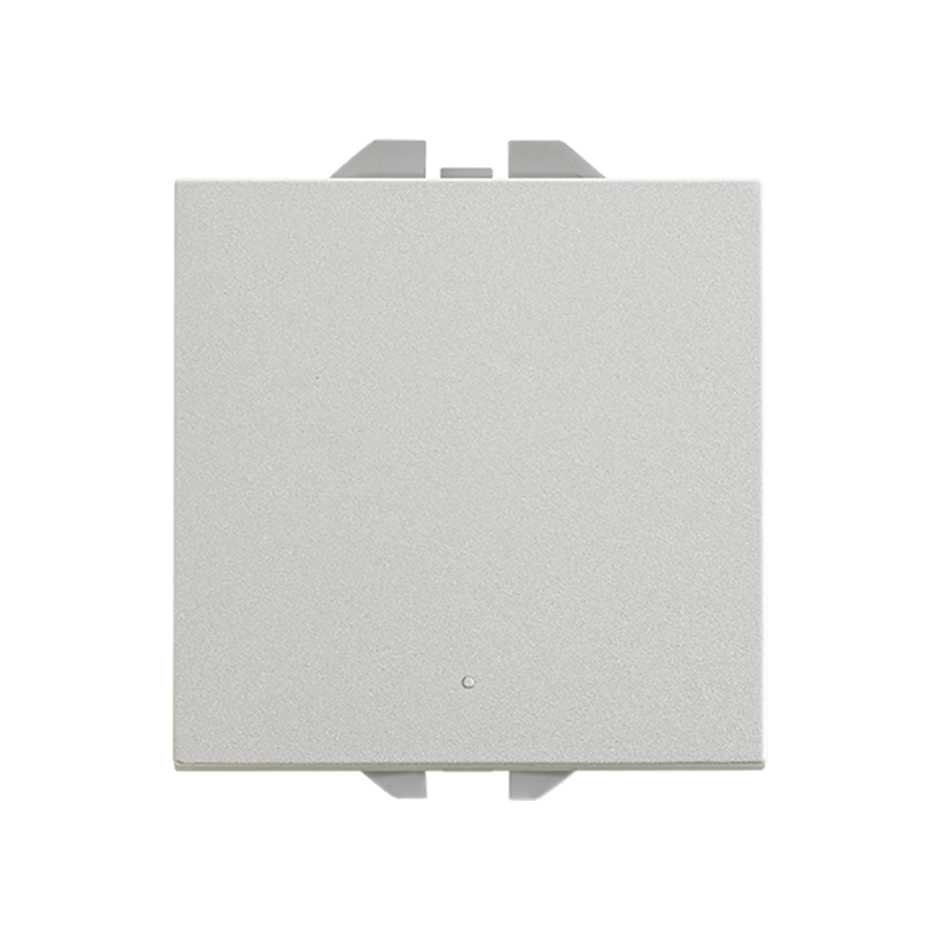 Interrupteur va-et-vient 10 AX 230 V~ à bouton-poussoir avec système de bornage rapide aluminium Simon 270