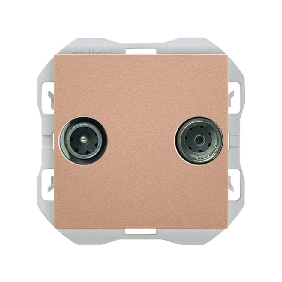 R/TV+SAT signal socket outlet intermediate copper Simon 270