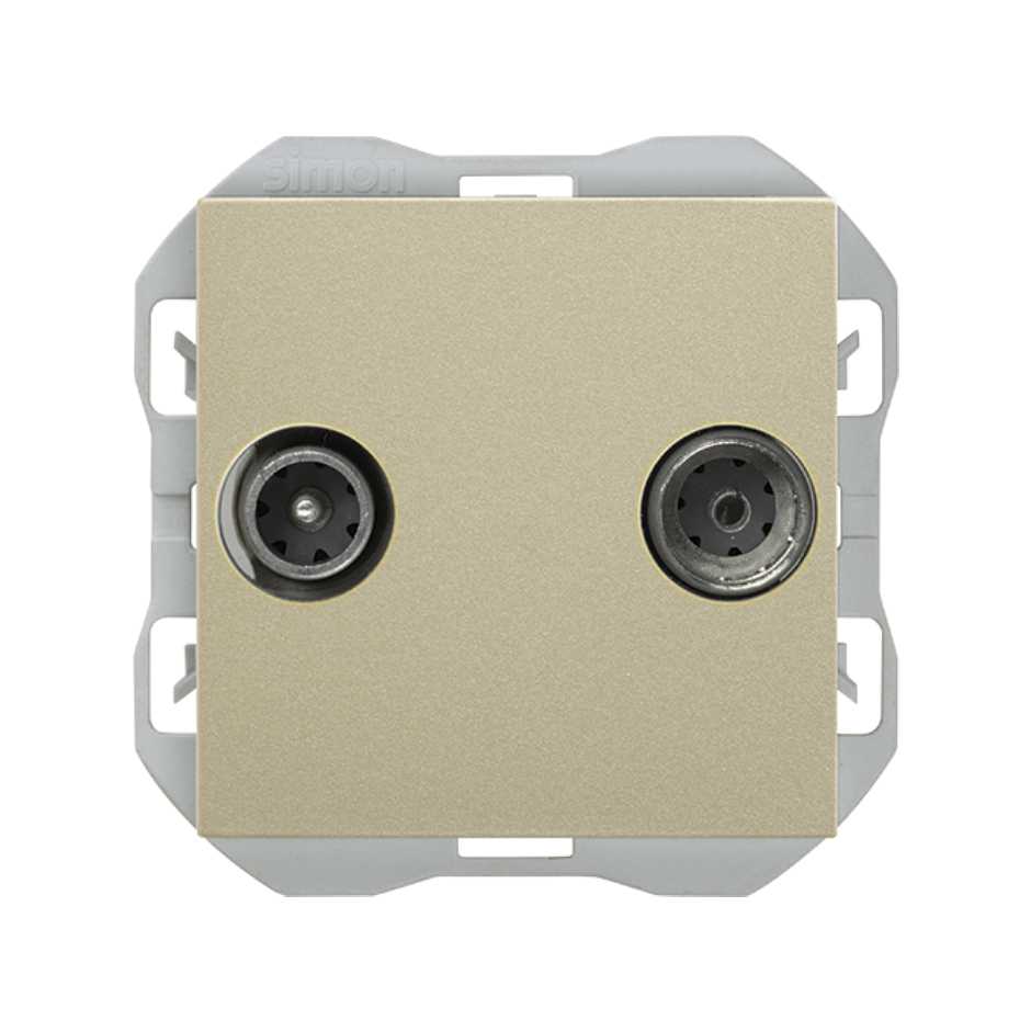 R/TV+SAT signal socket outlet intermediate champagne Simon 270