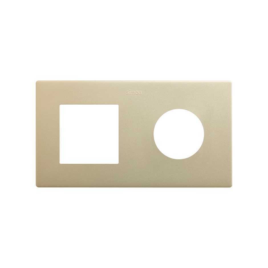 Frame composed of 1 element and 1 minimal aesthetic for CLEAN Schuko socket outlet champagne Simon 270