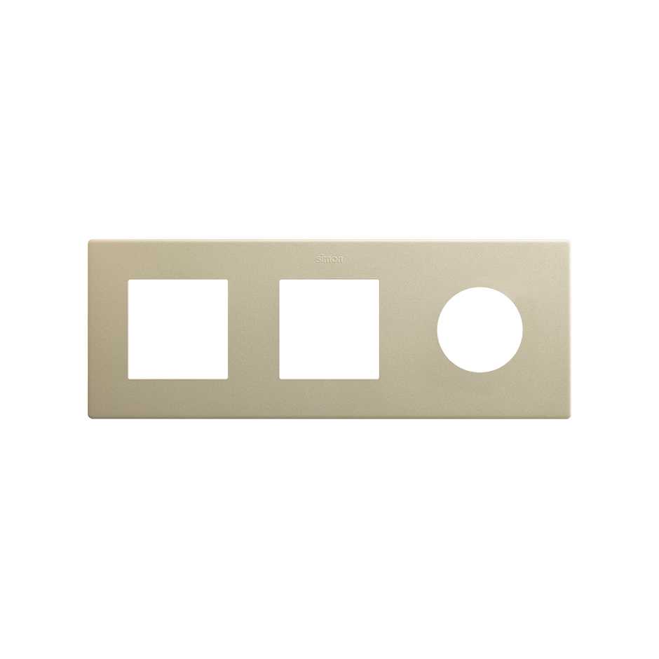 Frame composed of 2 elements and 1 minimal aesthetic for CLEAN Schuko socket outlet champagne Simon 270