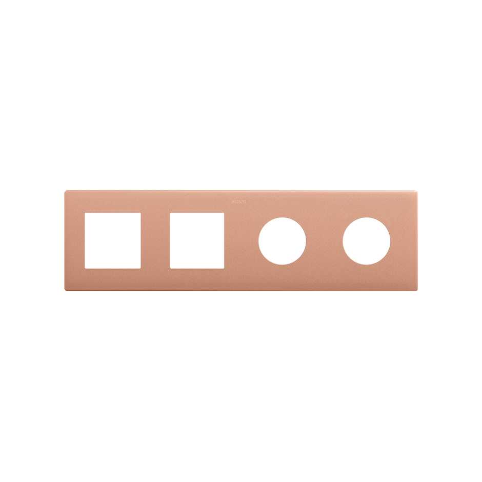 Frame composed of 2 elements and 2 minimal aesthetic for CLEAN Schuko socket outlet copper Simon 270
