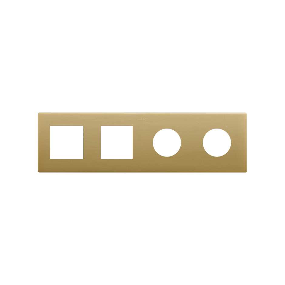 Frame composed of 2 elements and 2 minimal aesthetic for CLEAN Schuko socket outlet gold Simon 270