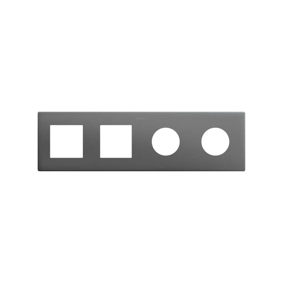 Frame composed of 2 elements and 2 minimal aesthetic for CLEAN Schuko socket outlet titanium Simon 270