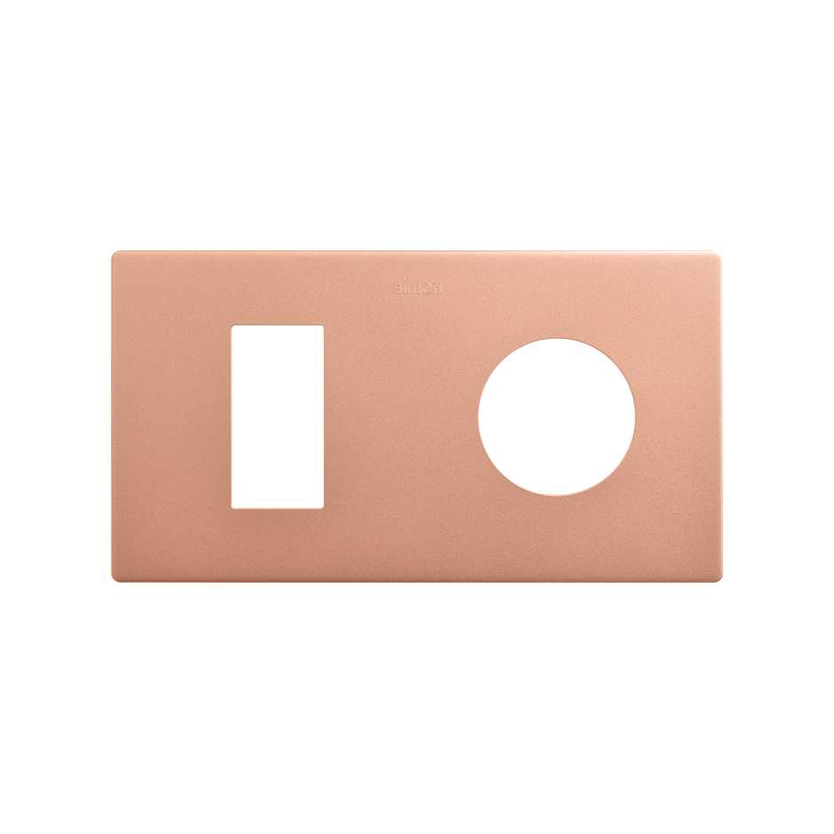 Minimal aesthetic frame for 2 elements for 1 CLEAN Schuko socket outlet copper Simon 270