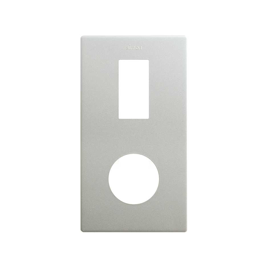 Minimal aesthetic vertical frame for 1 element and 1 CLEAN Schuko socket outlet aluminium Simon 270