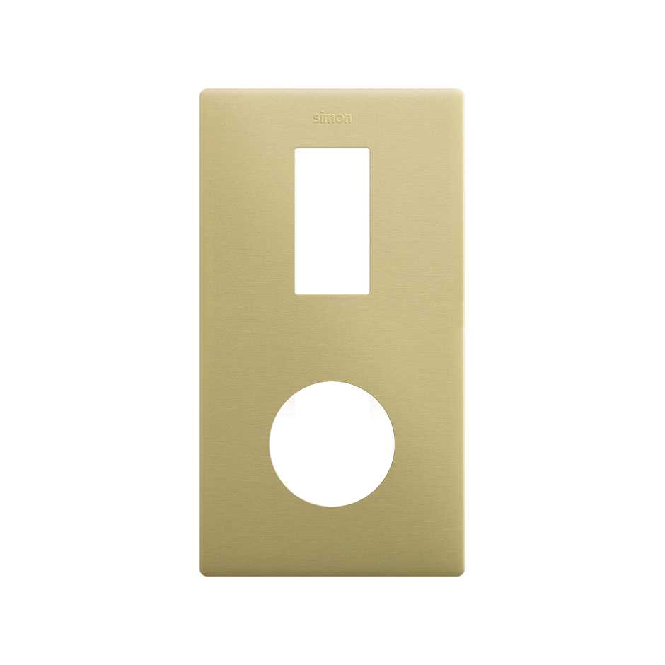 Minimal aesthetic vertical frame for 1 element and 1 CLEAN Schuko socket outlet bronze Simon 270