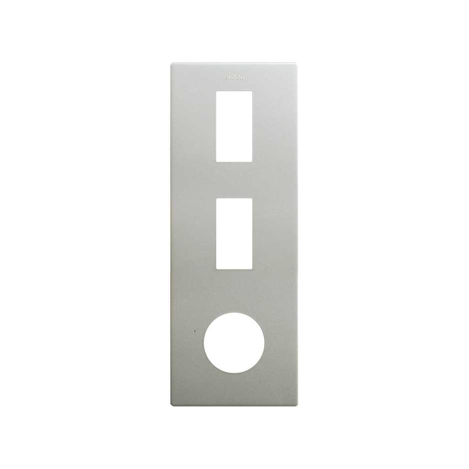 Minimal aesthetic vertical frame for 2 elements and 1 CLEAN Schuko socket outlet aluminium Simon 270