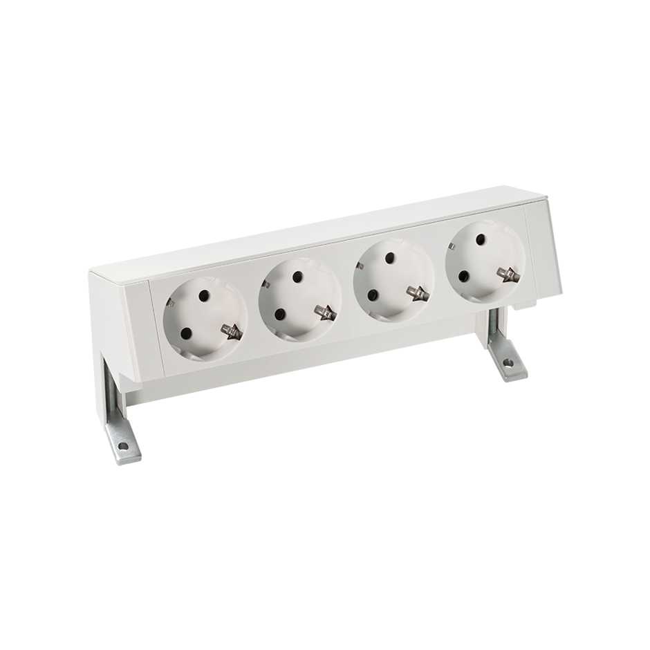 Complete set with 4 schuko socket outlets white S400 Top