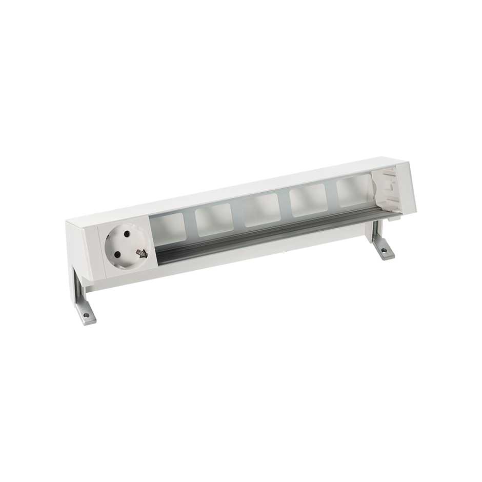 Customisable set with 1 schuko socket outlet and 5 empty elements white S400 Top