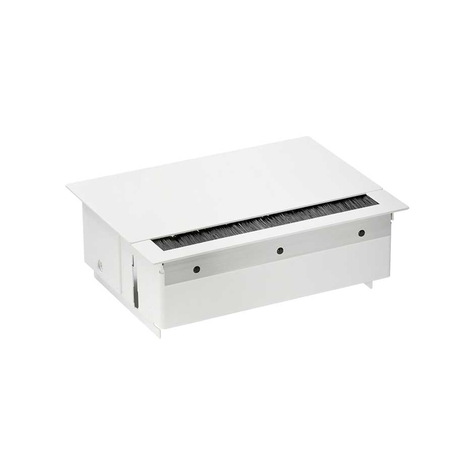 Complete kit with cover, brush, 2xUSB charger and 3 schuko socket outlets white S400 Indesk