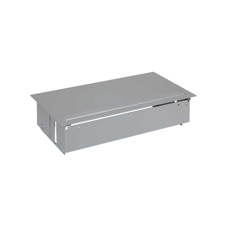 Complete flush-mounted in the desk kit with cover, metal fin, 2 German socket outlets, 2 UPS socket outlets and plate for 4 RJ45 connectors aluminium Simon 400