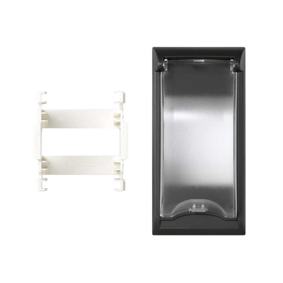 Trim plate for MCB or RCCB for 2 elements graphite Simon 500 Cima