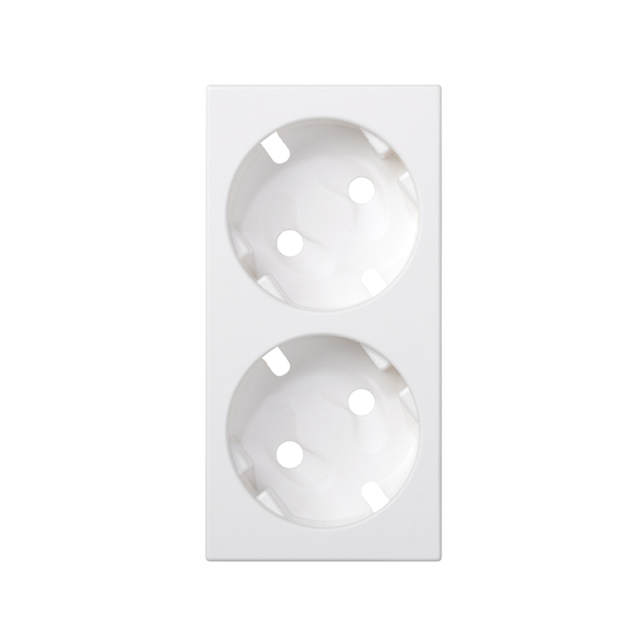 Enjoliveur pour le mécanisme de la double prise Schuko blanc Simon 500 Cima