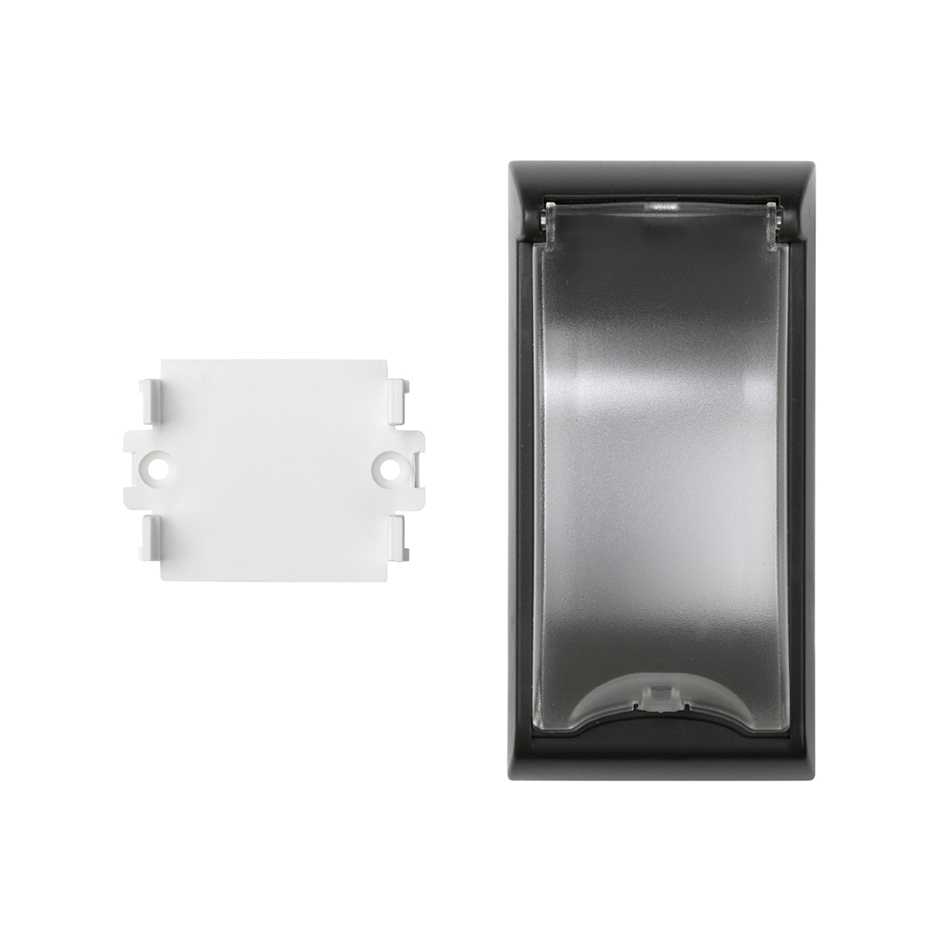 Placa para magnetotérmico o diferencial de 2 elementos instalación en cajas de suelo grafito Simon 500 Cima