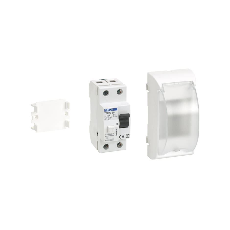 Difererencial 30 mA de 2 elementos con placa embellecedora para instalación en cajas de suelo blanco Simon 500 Cima