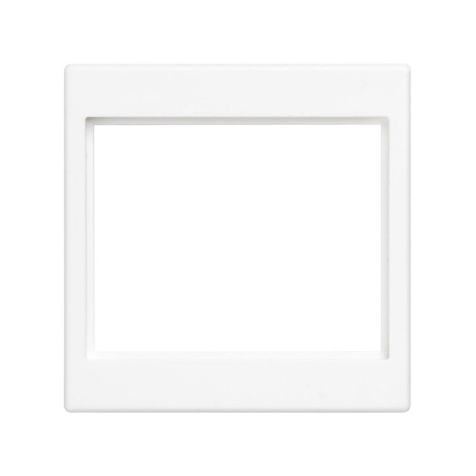 Plaque plate voix et données sans cache anti-poussière pour 1 élément avec 1 et 2 connecteurs RJ45 Siemon® blanche Simon 500 Cima