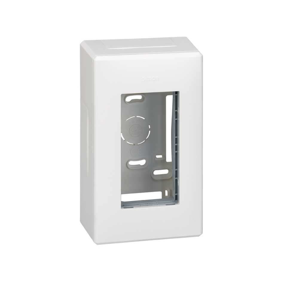 Surface-mount wall box for 1 double element white Simon 500 Cima