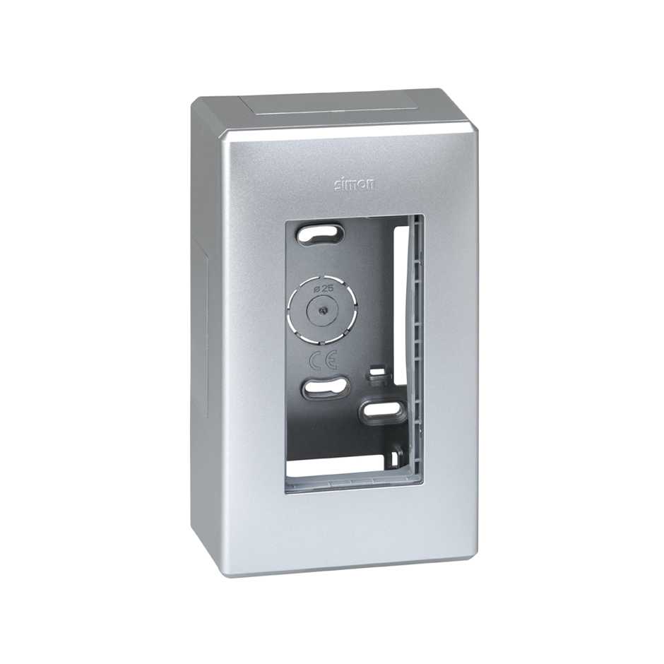 Boîte murale en saillie pour 1 module double aluminium Simon 500 Cima