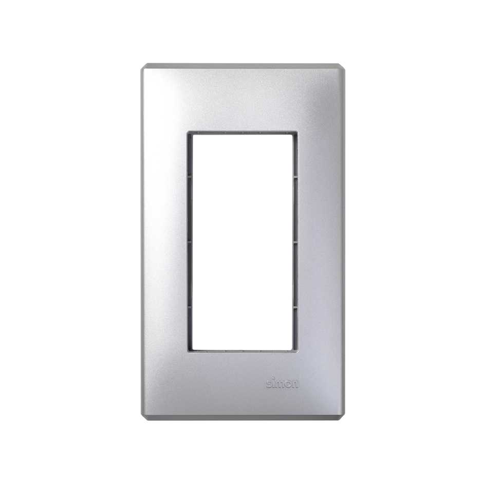Flush-mount wall frame and frame holder for 1 double element aluminium Simon 500 Cima