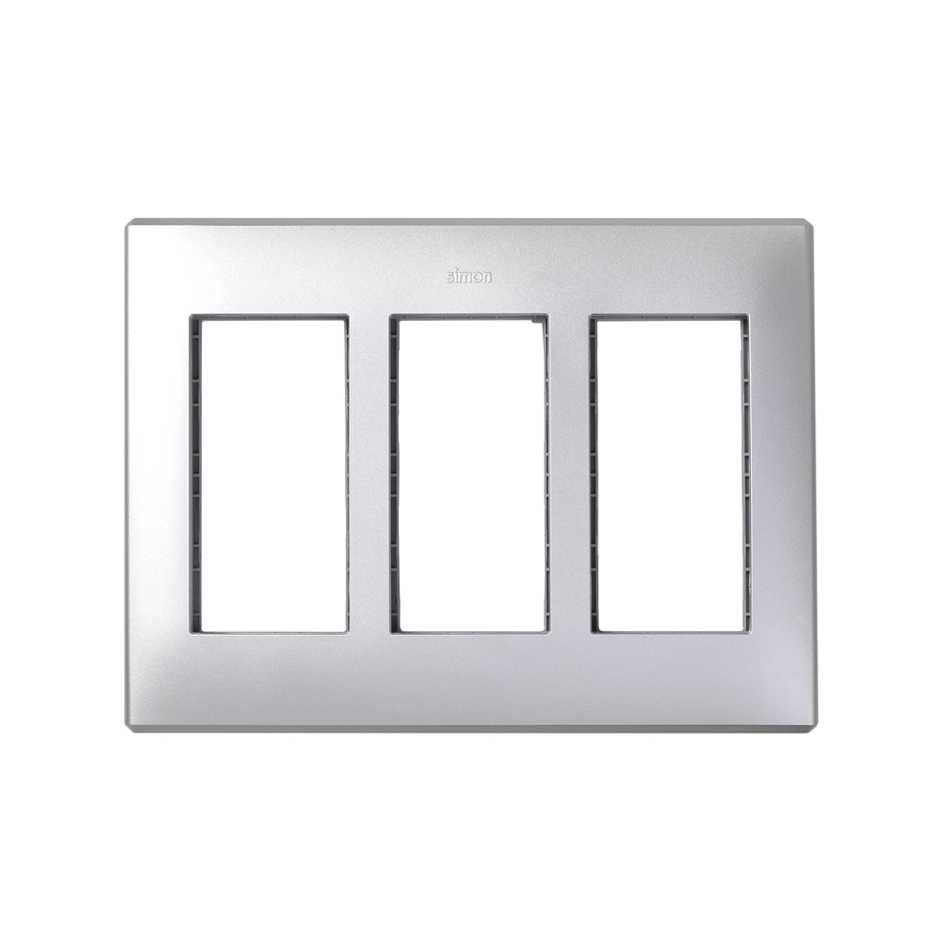 Flush-mount wall frame and frame holders for 3 double elements aluminium Simon 500 Cima