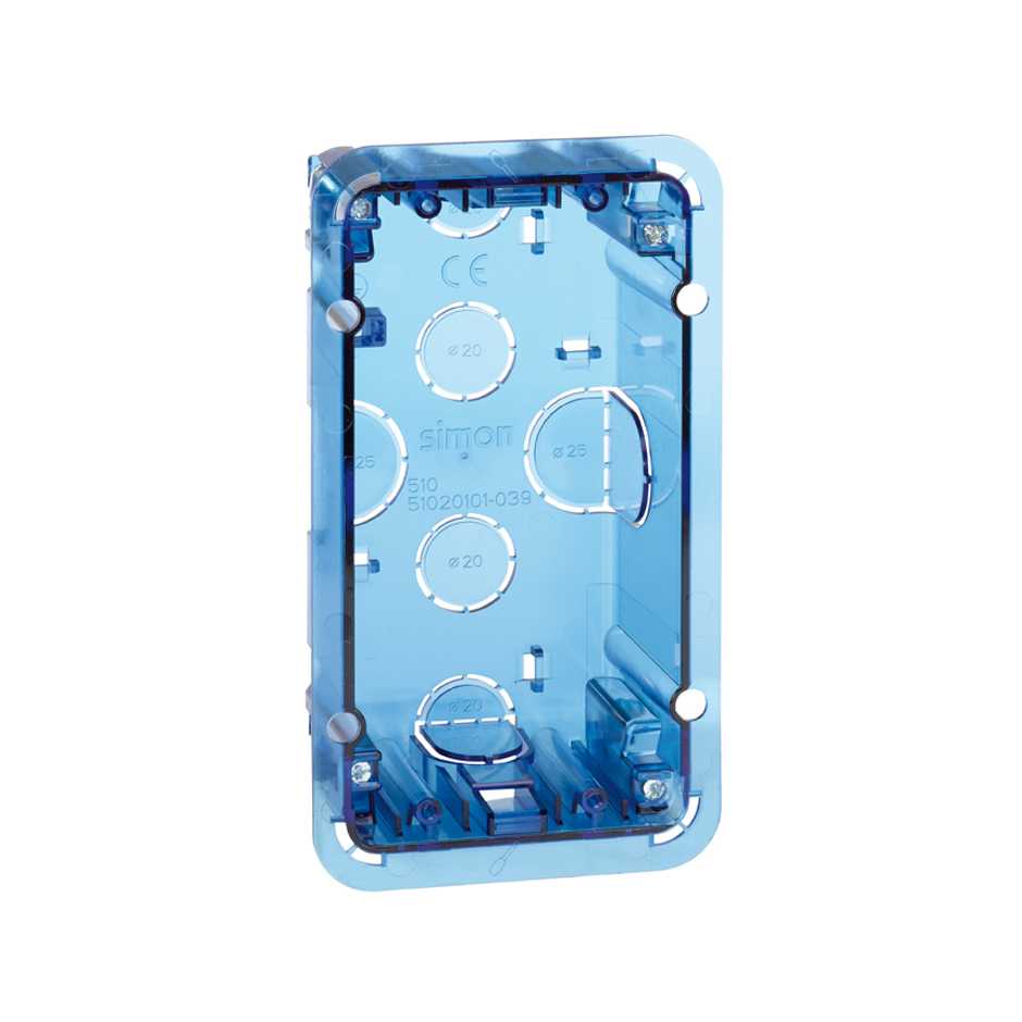 Flush-mount wall box for 1 double element Simon 500 Cima | SIMON