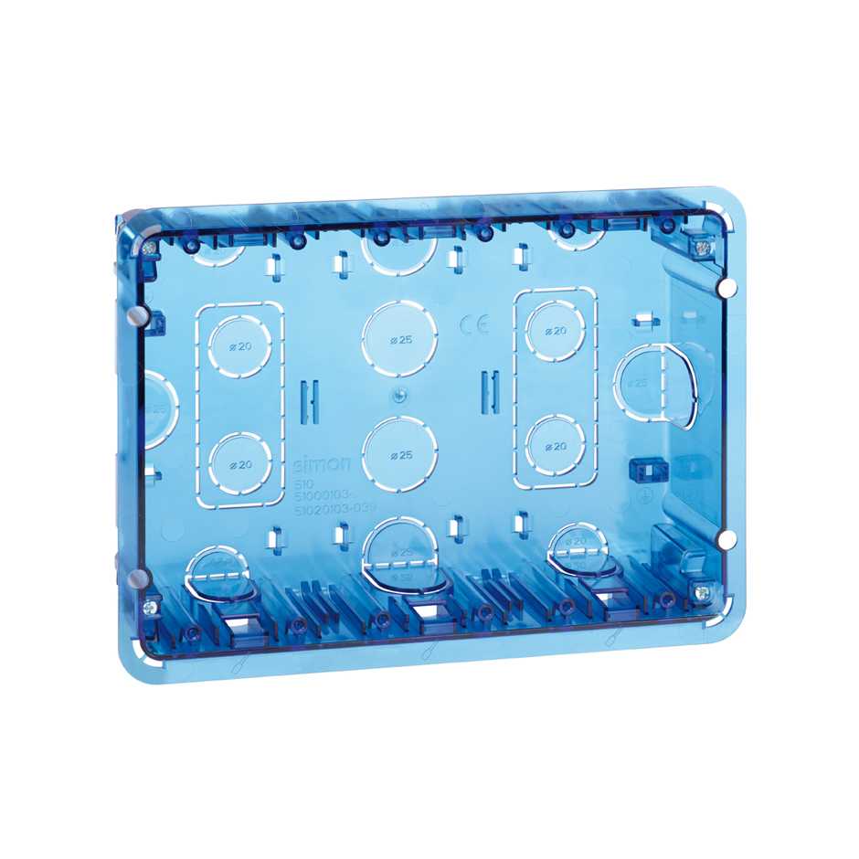 Flush-mount wall box for 3 double elements supplied in multiple Simon ...