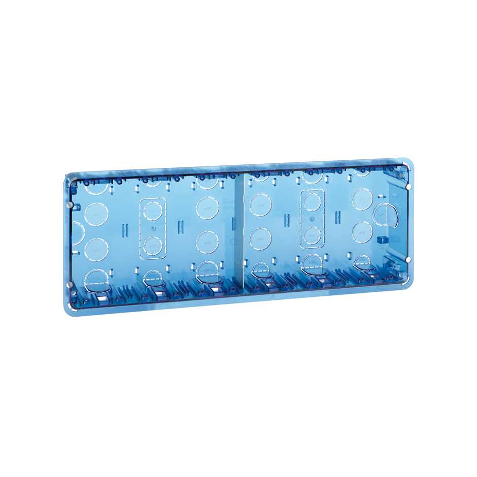 Flush-mount wall box for 6 double elements supplied in multiple Simon 500 Cima packaging