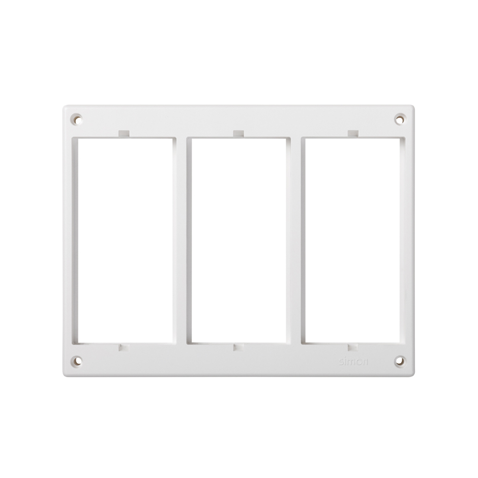 Cadre pour 3 modules doubles pour boîte de sol ajustable, couleur : blanche Simon 500 Cima