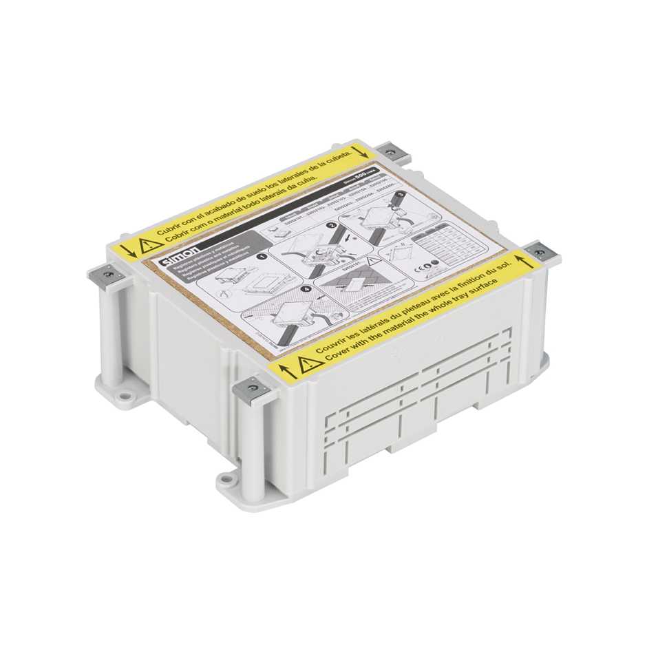 Cubeta de plástico para caja de suelo regulable de 2 elementos para instalación en suelo de pavimento Simon 500 Cima