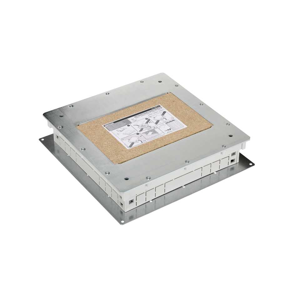 Cubeta metálica para caja de suelo regulable de 8 elementos para instalación en suelo de pavimento Simon 500 Cima