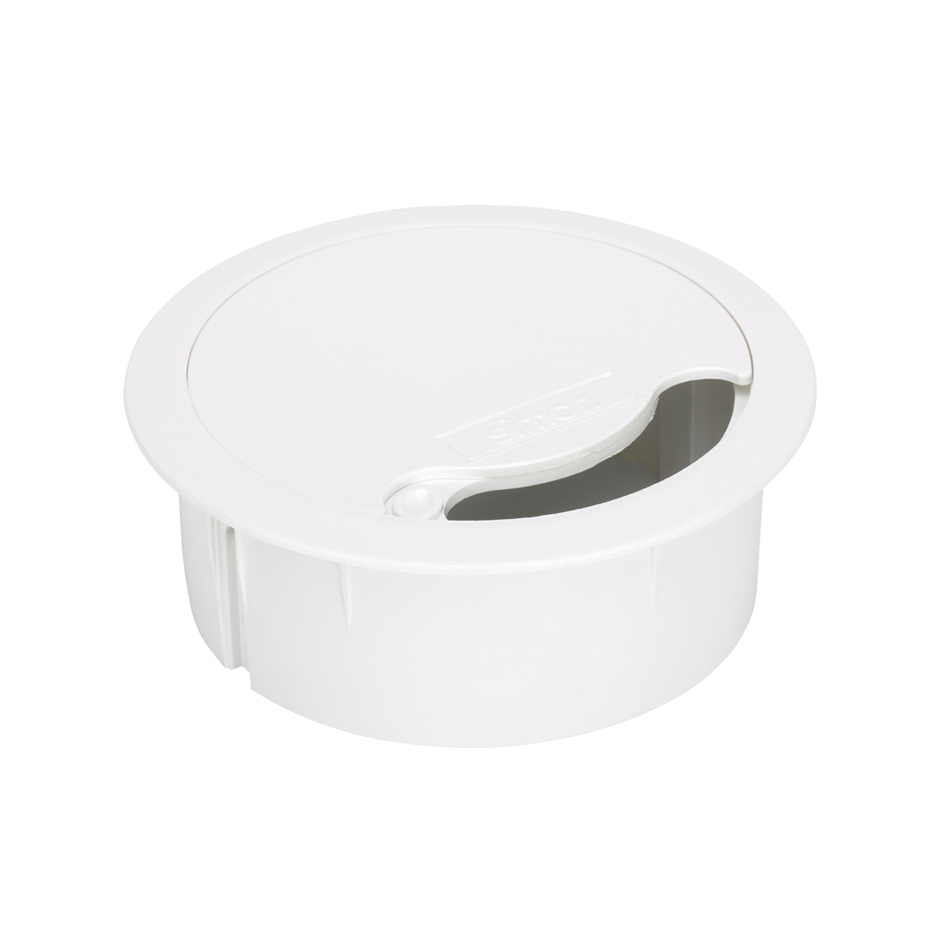 Wire outlet for installation in raised floor or furniture white Simon 500 Cima