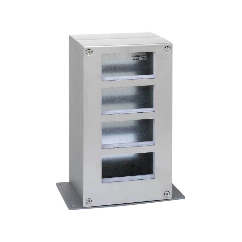 Metal mini tower with 4 heights and 2 sides for 8 elements per side stainless steel Simon 500 Cima