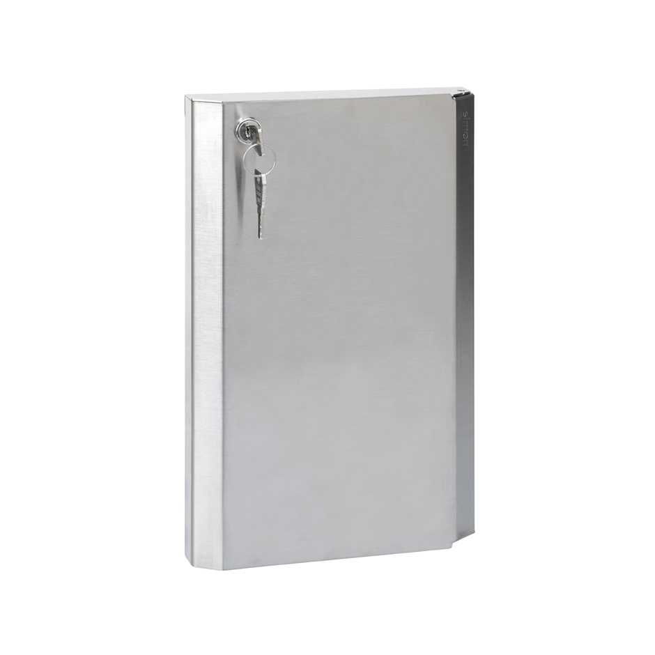 Protective cover with cylinder lock and keys for metal mini tower with 4 heights stainless steel Simon 500 Cima