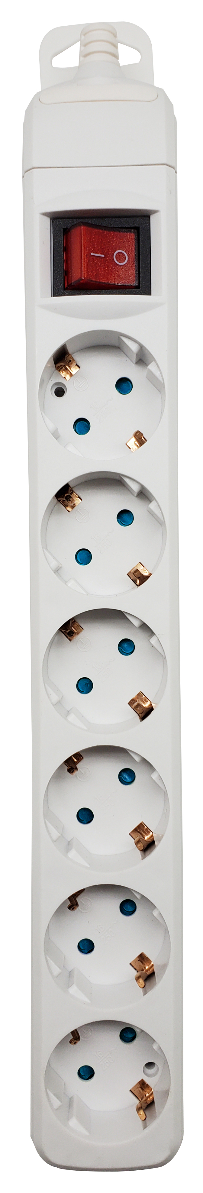 POWER STRIP 6 SCHUKO SOCKETS WITH SWITCH WHITE