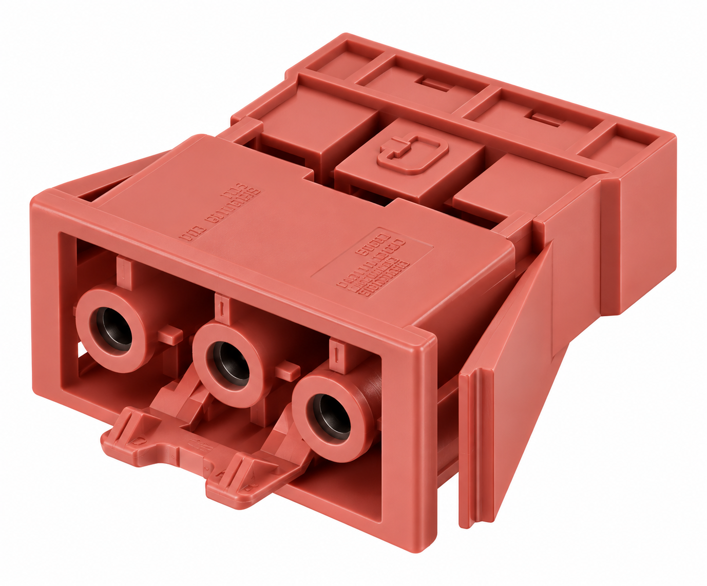 Flush-mounted quick connector "Female" 3-pole with patch cord locking system red Simon Electrical Wiring