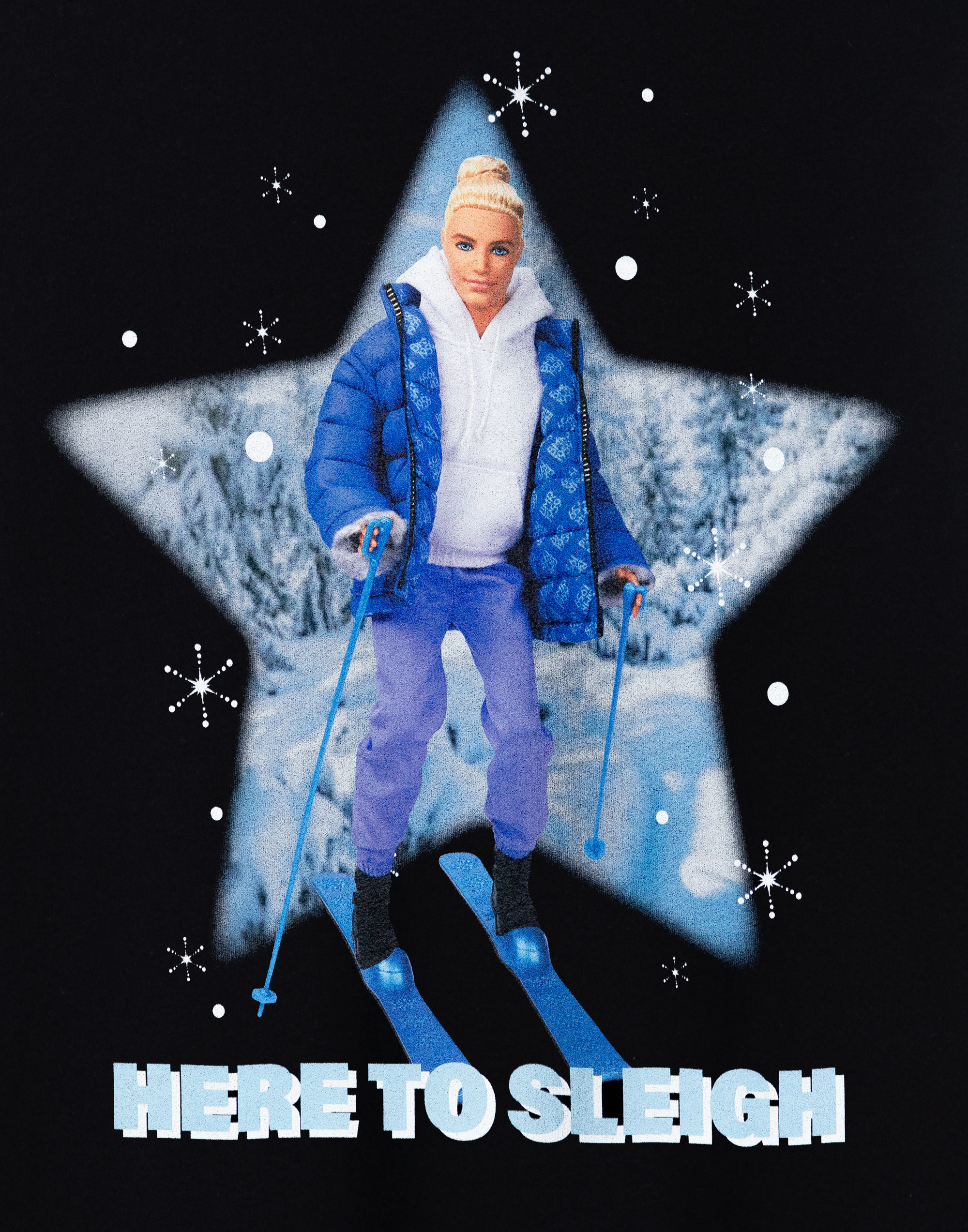 Camiseta Barbie negra Ken Here to Sleigh manga corta para hombre - Imagen 12 de 46