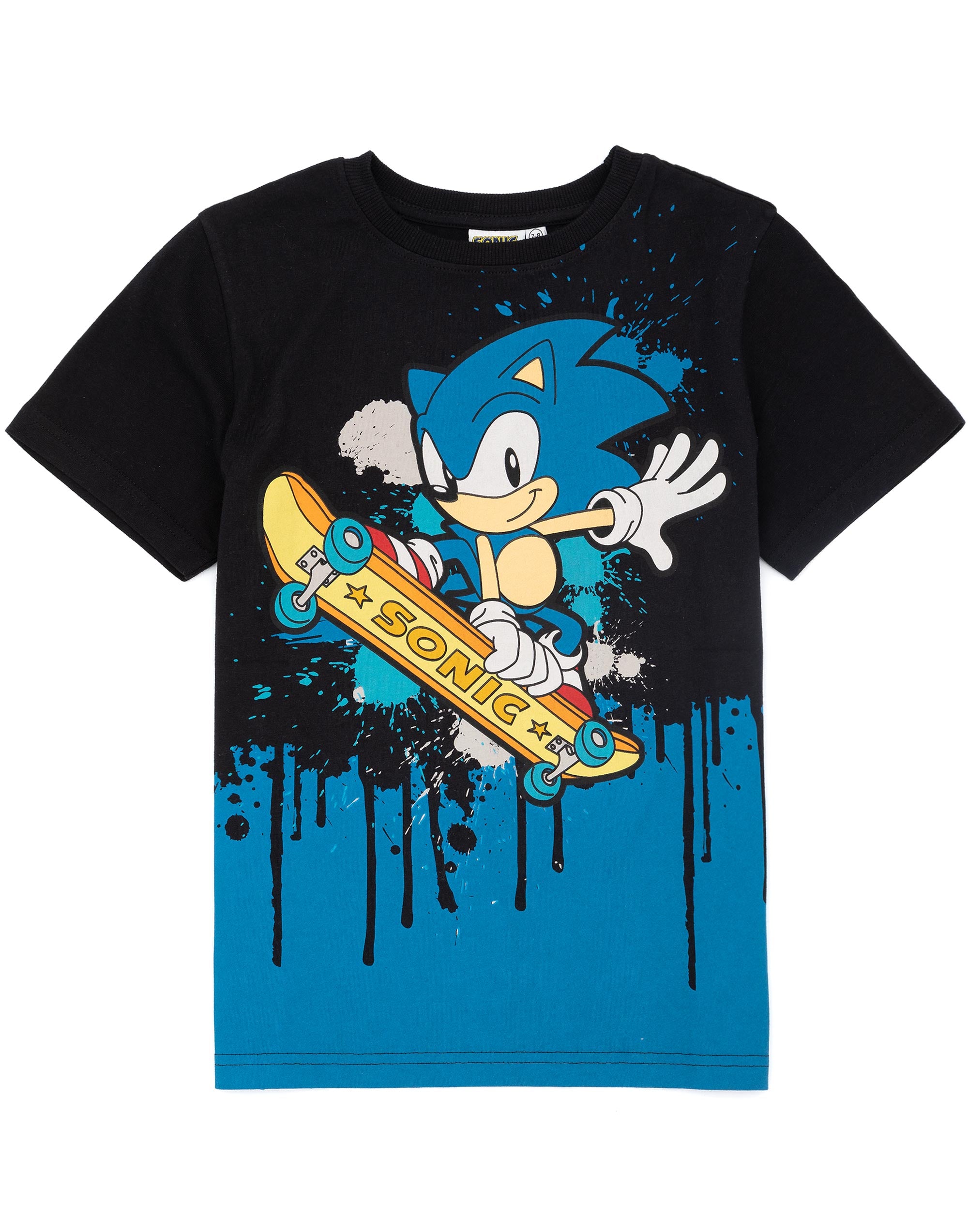 Скейтбордист Ежик Соник на футболке с принтом Sonic the Hedgehog Kurzarm Jungen