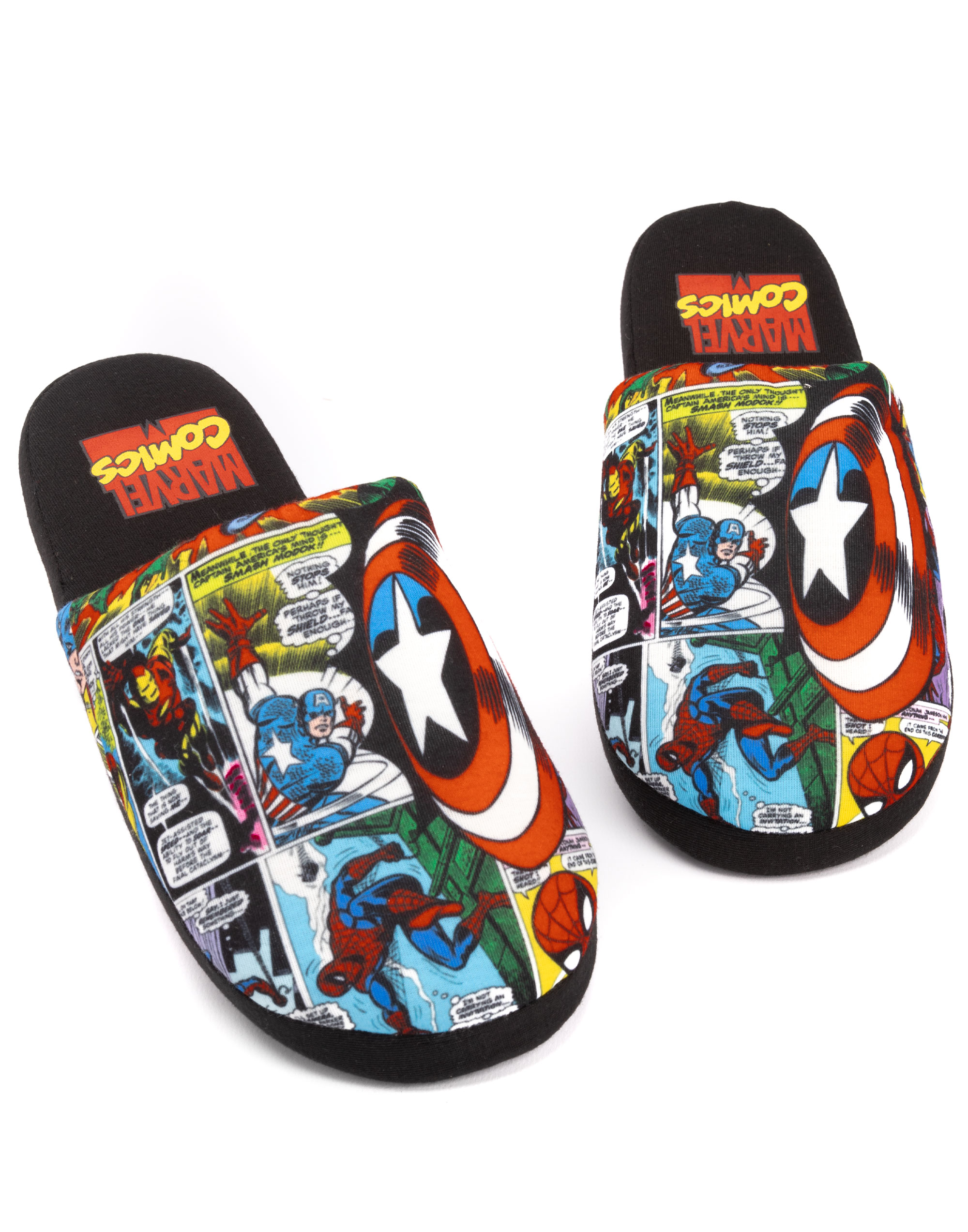 Marvel Black Character All-Over Print Mule Slippers Mens | eBay