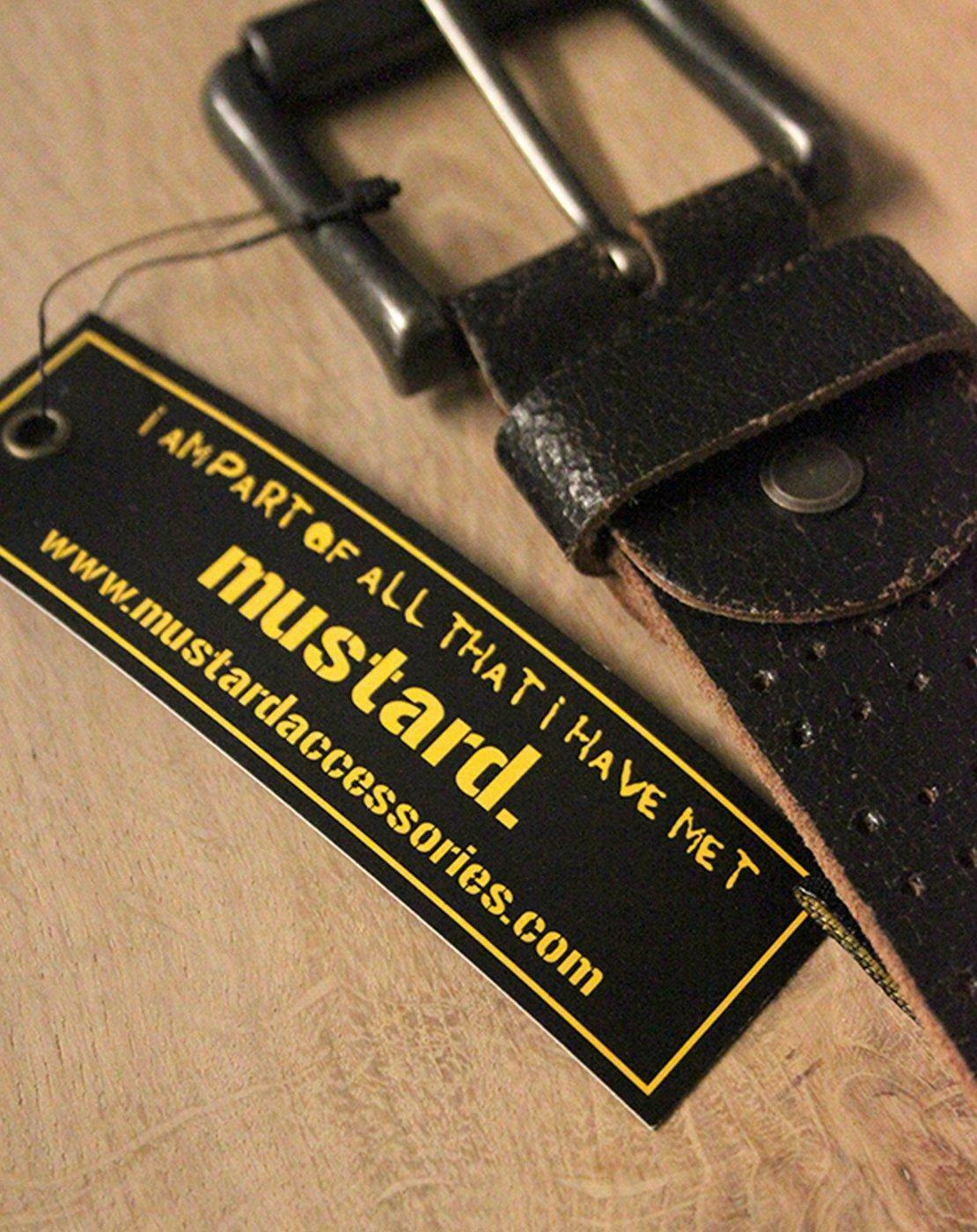 Carteras mostaza cinturón negro para hombre - Imagen 5 de 8