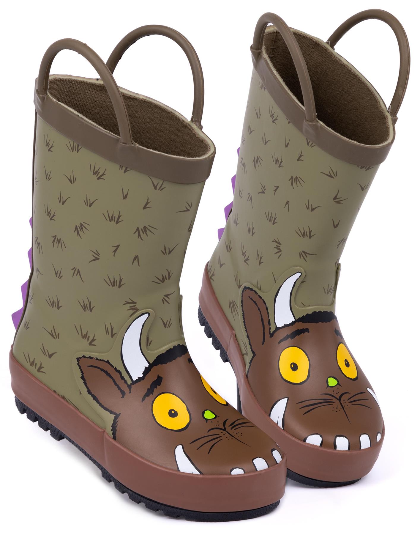 Gruffalo & Friends Novelty Face Wellington Boots with Handles Unisex Kids - Picture 13 of 50