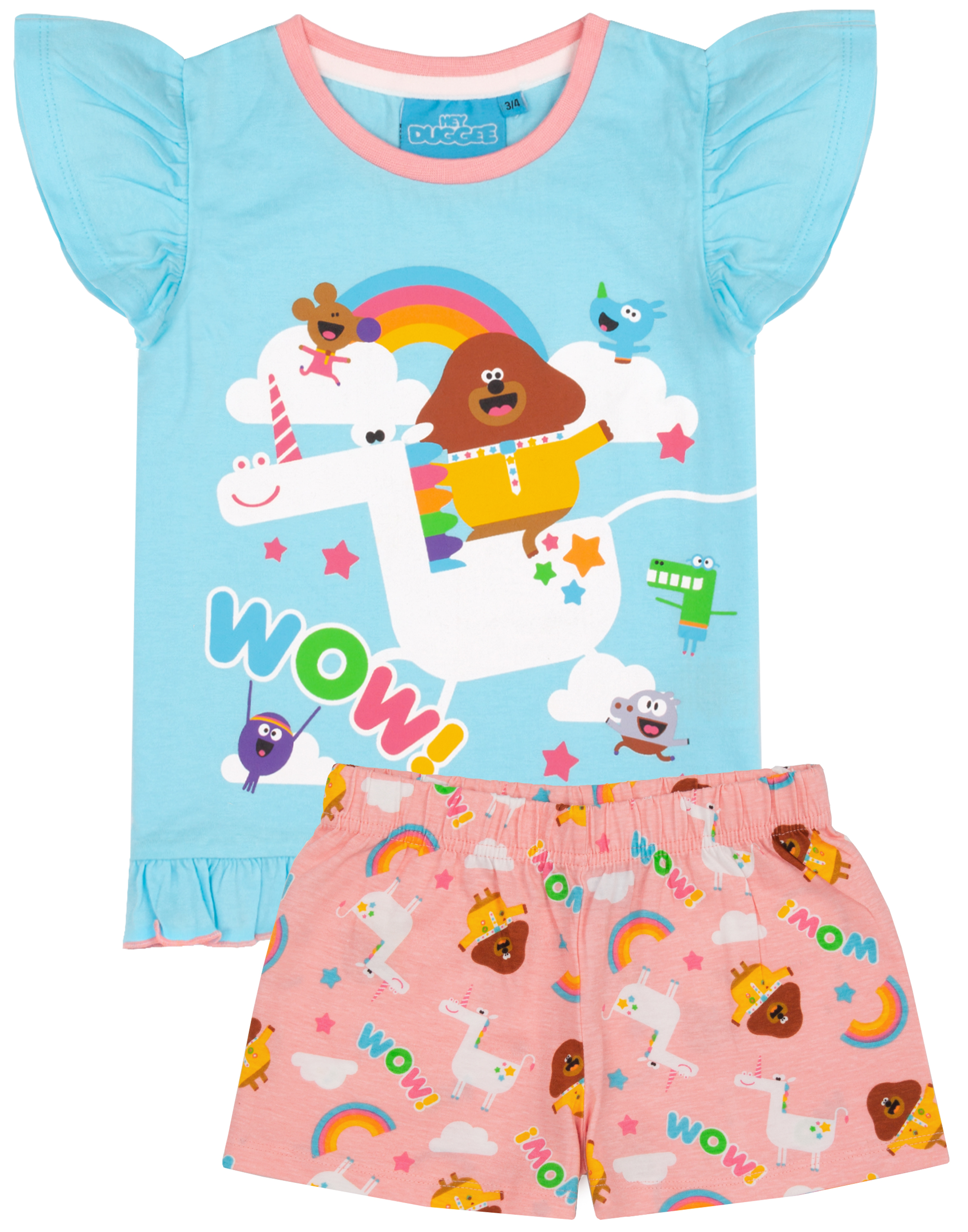 Пижамный комплект Hey Duggee Duggee , Einhorn & Norrie с принтом Kurzarm Kurzbein по всему телу