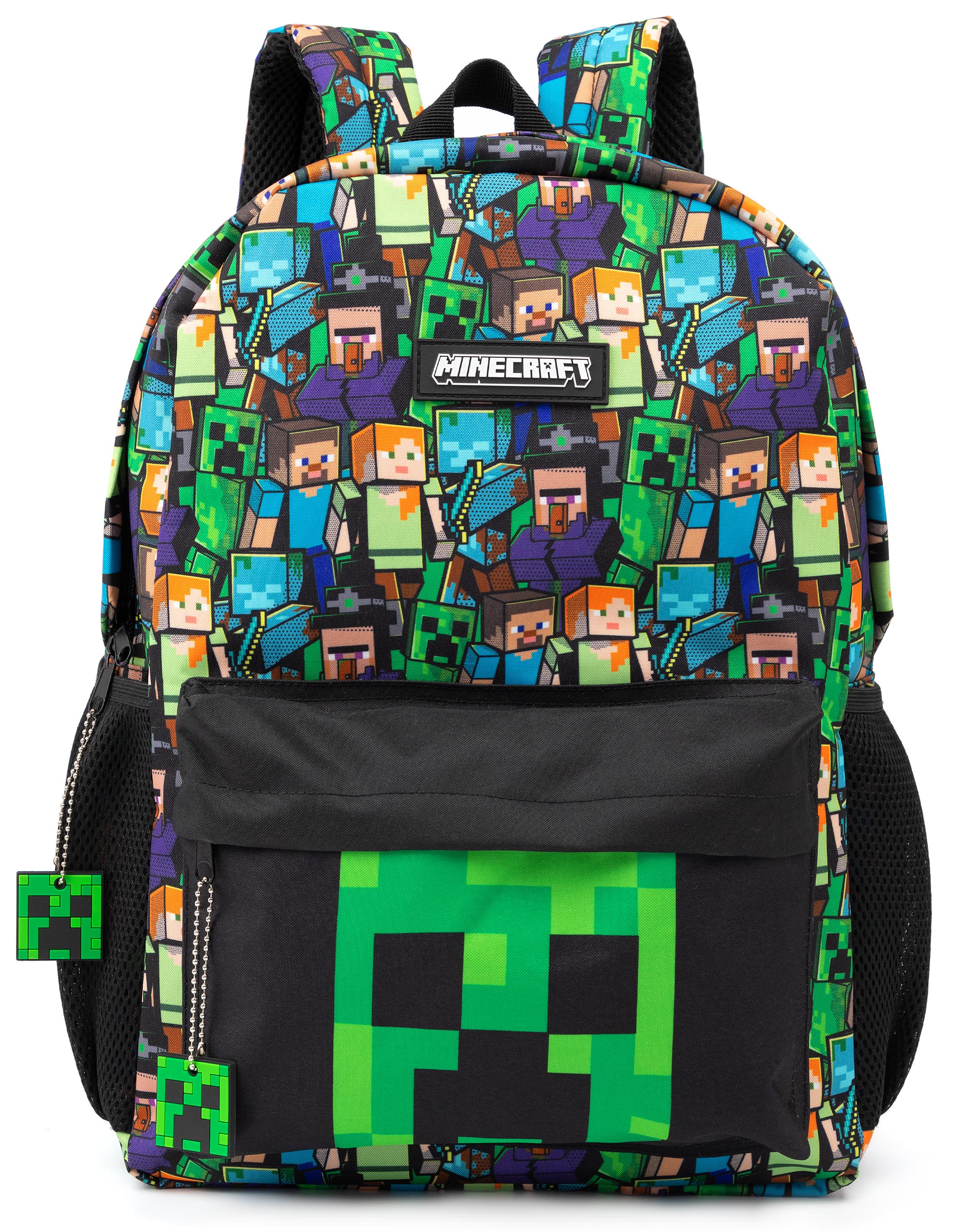 Minecraft Black Creeper & Zombie All-Over Print Backpack